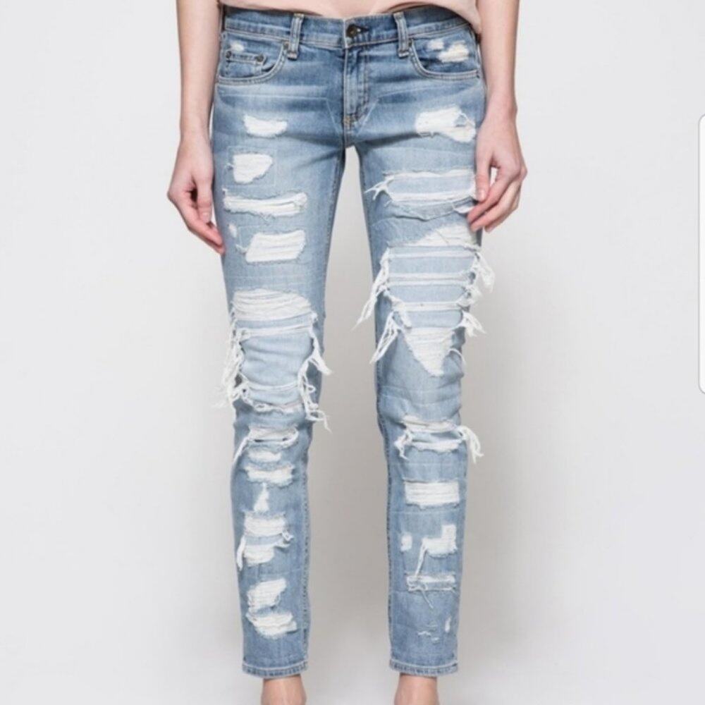 Rag & Bone Skinny Jeans Women 26 The Dre Trasher Jeans Blue Brigade W1590K510BR